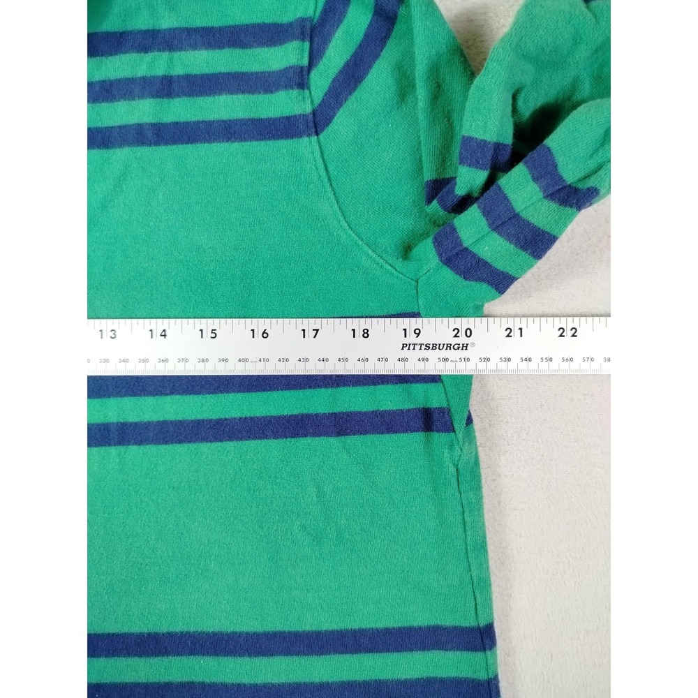 Vintage Lands End Rugby Polo Shirt Youth Medium‎ 10-12 Green Stripe Collared - Picture 7 of 8